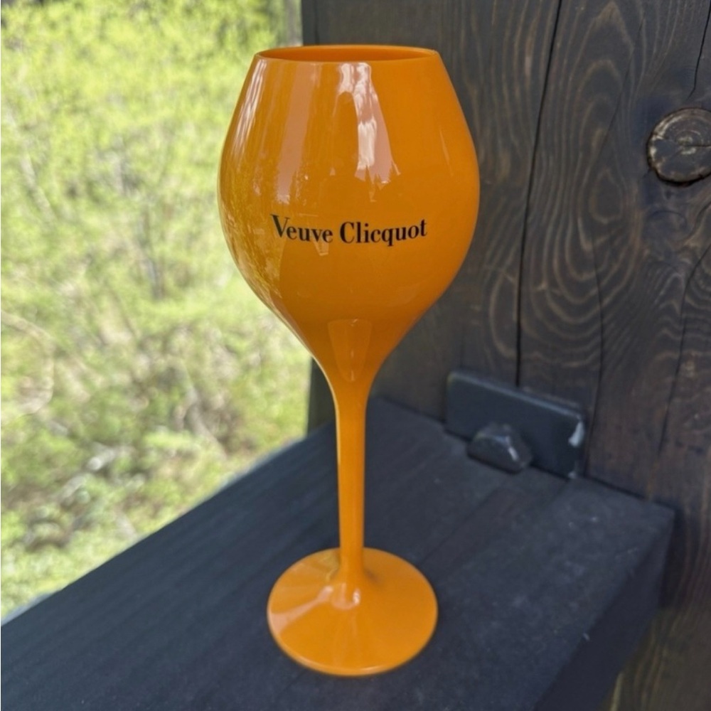Veuve Clicquot Orange Acrylic Champagne Flute Goblets x 4 New Set of 4